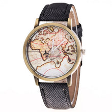 Load image into Gallery viewer, horloge Wrist Watch montre homme Women Men Clock Leather Quartz Airplane World Map Watches jun20