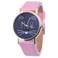 Load image into Gallery viewer, Watch OTOKY Willby Cute Meow Cat Face Watch Leopard PU Leather Quartz Wrist Watches 161213 Drop Shipping