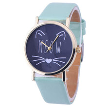 Load image into Gallery viewer, Watch OTOKY Willby Cute Meow Cat Face Watch Leopard PU Leather Quartz Wrist Watches 161213 Drop Shipping