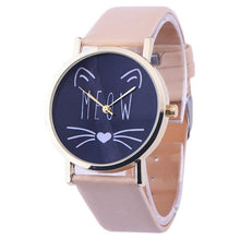 Load image into Gallery viewer, Watch OTOKY Willby Cute Meow Cat Face Watch Leopard PU Leather Quartz Wrist Watches 161213 Drop Shipping