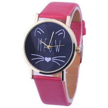 Load image into Gallery viewer, Watch OTOKY Willby Cute Meow Cat Face Watch Leopard PU Leather Quartz Wrist Watches 161213 Drop Shipping