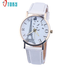 Load image into Gallery viewer, OTOKY Relogio Feminino Willby Watch I LOVE PARIS Eiffel Tower Watch PU Leather Quartz Wrist Watches Drop shipping Dec16