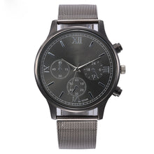 Load image into Gallery viewer, Migeer Big Dial Roman Numeral Mesh Stainless Steel Quartz Wrist Watch For Men 2017 Drop Shipping MI58