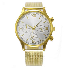 Load image into Gallery viewer, Migeer Big Dial Roman Numeral Mesh Stainless Steel Quartz Wrist Watch For Men 2017 Drop Shipping MI58