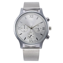 Load image into Gallery viewer, Migeer Big Dial Roman Numeral Mesh Stainless Steel Quartz Wrist Watch For Men 2017 Drop Shipping MI58