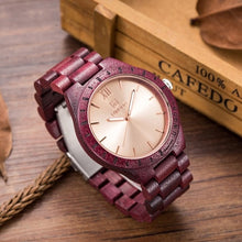 Load image into Gallery viewer, 2018 New Natural Black Sandal Wood Analog Watch UWOOD Japan MIYOTA Quartz Movement Wooden Watches Dress Wristwatch For Unisex