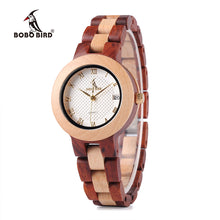 Load image into Gallery viewer, BOBO BIRD Two-tone Timepieces Wooden Watch for Women Brand Design Quartz Lady Watches in Wood Box Accept Customize
