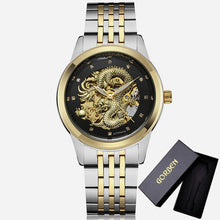 Load image into Gallery viewer, Skeleton Gold Mechanical Watch Men Automatic 3D Carved Dragon Steel Mechanical Wrist Watch China Luxury Top Brand Self Wind 2018