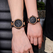 Load image into Gallery viewer, BOBO BIRD Bamboo Wooden Lover Couple Watches Men Show Date Ladies Wristwatch Women Quartz Male bayan kol saati Gift in Wood Box