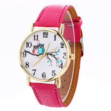 Load image into Gallery viewer, GEMIXI Fashion Watches women luxury brand wristwatches fashionable Cute Owl Pattern Neutral Fashion Leather Quartz Wrist Watch