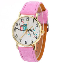 Load image into Gallery viewer, GEMIXI Fashion Watches women luxury brand wristwatches fashionable Cute Owl Pattern Neutral Fashion Leather Quartz Wrist Watch