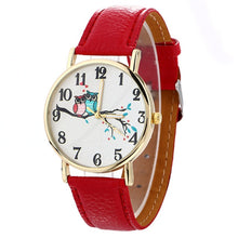 Load image into Gallery viewer, GEMIXI Fashion Watches women luxury brand wristwatches fashionable Cute Owl Pattern Neutral Fashion Leather Quartz Wrist Watch