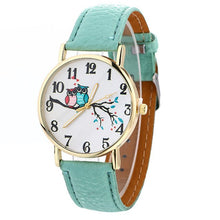 Load image into Gallery viewer, GEMIXI Fashion Watches women luxury brand wristwatches fashionable Cute Owl Pattern Neutral Fashion Leather Quartz Wrist Watch