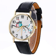 Load image into Gallery viewer, GEMIXI Fashion Watches women luxury brand wristwatches fashionable Cute Owl Pattern Neutral Fashion Leather Quartz Wrist Watch