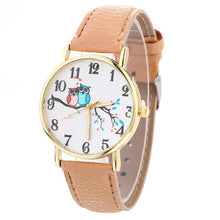 Load image into Gallery viewer, GEMIXI Fashion Watches women luxury brand wristwatches fashionable Cute Owl Pattern Neutral Fashion Leather Quartz Wrist Watch
