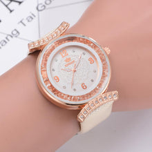 Load image into Gallery viewer, New Women 's Fashion Leather Band Analog Quartz Diamond Wrist Watch Watches women's watches with heart clock women 2018 Alloy