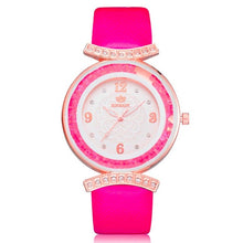 Load image into Gallery viewer, New Women 's Fashion Leather Band Analog Quartz Diamond Wrist Watch Watches women's watches with heart clock women 2018 Alloy