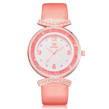 Load image into Gallery viewer, New Women 's Fashion Leather Band Analog Quartz Diamond Wrist Watch Watches women's watches with heart clock women 2018 Alloy