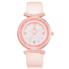 Load image into Gallery viewer, New Women 's Fashion Leather Band Analog Quartz Diamond Wrist Watch Watches women's watches with heart clock women 2018 Alloy