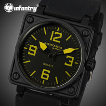 Load image into Gallery viewer, INFANTRY Mens Watches Top Brand Luxury Military Watch Men Square Tactical Army Black Silicone Watches for Men Relogio Masculino