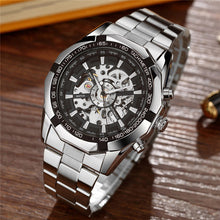 Load image into Gallery viewer, Top Luxury Golden Automatic Mechanical Watches Men Skeleton Stainless Steel Self Wind Mens Sport Wrist Watch Hand Clock relogio