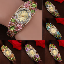 Load image into Gallery viewer, Women Bangle Crystal Flower Bracelet Quartz Watch Wristwatch Eye-catching Luxury brands Top brands Elegant reloj mujer#25