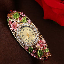 Load image into Gallery viewer, Women Bangle Crystal Flower Bracelet Quartz Watch Wristwatch Eye-catching Luxury brands Top brands Elegant reloj mujer#25