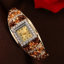 Load image into Gallery viewer, Hot Hothot Sales Elegant Bangle Watch Women Luxury Crystal Flower Bracelet Watches Luxury Quartz Watch relogio feminino at1