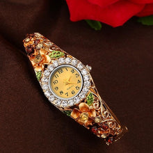 Load image into Gallery viewer, Hot hothot Sales Elegant Bangle Watch Women Crystal Flower Strap Rhinestone Dial Bracelet Quartz Watches relogio feminino jy29