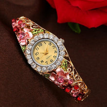 Load image into Gallery viewer, Hot hothot Sales Elegant Bangle Watch Women Crystal Flower Strap Rhinestone Dial Bracelet Quartz Watches relogio feminino jy29