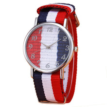 Load image into Gallery viewer, Drop Shipping Women Men Casual Canvas Bracelet Wrist Quartz Watch The British French watch is hot au151