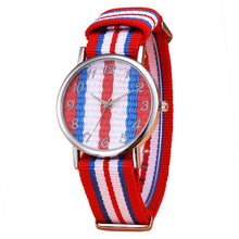 Load image into Gallery viewer, Drop Shipping Women Men Casual Canvas Bracelet Wrist Quartz Watch The British French watch is hot au151