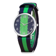 Load image into Gallery viewer, Drop Shipping Women Men Casual Canvas Bracelet Wrist Quartz Watch The British French watch is hot au151