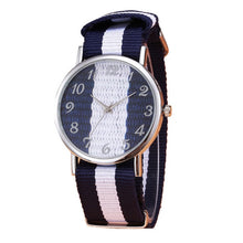 Load image into Gallery viewer, Drop Shipping Women Men Casual Canvas Bracelet Wrist Quartz Watch The British French watch is hot au151