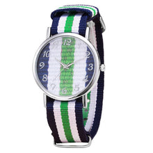Load image into Gallery viewer, Drop Shipping Women Men Casual Canvas Bracelet Wrist Quartz Watch The British French watch is hot au151