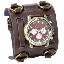 Load image into Gallery viewer, LANCARDO Men's Punk Retro Tachymetre Wide Strap Watches Male Reloj Watch Leather Bracelet Quartz WristWatch For Man Gifts Clock