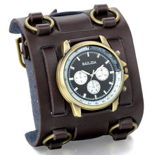 Load image into Gallery viewer, LANCARDO Men's Punk Retro Tachymetre Wide Strap Watches Male Reloj Watch Leather Bracelet Quartz WristWatch For Man Gifts Clock