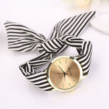 Load image into Gallery viewer, Fashion Women Stripe Floral Cloth Quartz Dial Bracelet Wristwatch Watch Representative of the fashion world Eye-catching Sexy#30