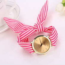 Load image into Gallery viewer, Fashion Women Stripe Floral Cloth Quartz Dial Bracelet Wristwatch Watch Representative of the fashion world Eye-catching Sexy#30
