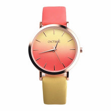 Load image into Gallery viewer, Fashion Ladies Women Wrist Watches Rainbow Pattern PU Leather Quartz Woman Watches Reloj Mujer Simple Leather Watch Bracelets