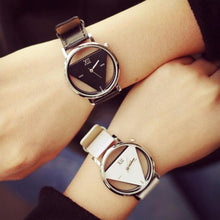 Load image into Gallery viewer, 2019 New Design Mens Womens Unique Hollowed-out Triangular Dial Black Fashion Watch Orologio reloj mujer Horloges Uhren xfcs