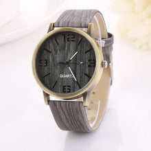 Load image into Gallery viewer, Watch Digital Alarm Faux Chronograph Plated Classic Vintage Wood Grain Watches Fashion Women Quartz Watch Wristwatch Gift