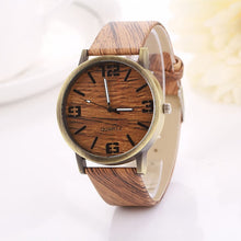 Load image into Gallery viewer, Watch Digital Alarm Faux Chronograph Plated Classic Vintage Wood Grain Watches Fashion Women Quartz Watch Wristwatch Gift