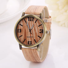 Load image into Gallery viewer, Watch Digital Alarm Faux Chronograph Plated Classic Vintage Wood Grain Watches Fashion Women Quartz Watch Wristwatch Gift