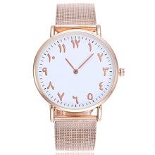 Load image into Gallery viewer, Mujer Zegarek Damski Bayan Kol Saati Relojes Quartz Women Stainless Steel Arabic Numbers Wrist Watch Business Feminino Saat