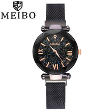 Load image into Gallery viewer, CCQ Brand Watch Luxury Fashion Casual Watches MEIBO Quartz Stainless Steel Band Magnet Buckle Starry Sky Analog Wrist Watch 20*