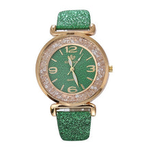 Load image into Gallery viewer, Luxury women watches leather watchband Fashion Crystal Rhinestone stainless steel quartz wristwatches ladies dress clock relogio