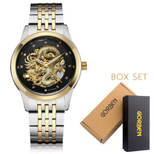 Load image into Gallery viewer, Luxury Dragon Skeleton Automatic Mechanical Watches For Men Wrist Watch Stainless Steel Strap Gold Clock Waterproof Mens relogio