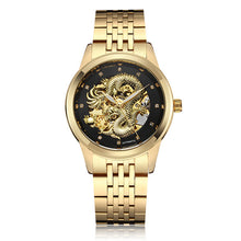 Load image into Gallery viewer, Luxury Dragon Skeleton Automatic Mechanical Watches For Men Wrist Watch Stainless Steel Strap Gold Clock Waterproof Mens relogio