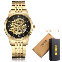 Load image into Gallery viewer, Luxury Dragon Skeleton Automatic Mechanical Watches For Men Wrist Watch Stainless Steel Strap Gold Clock Waterproof Mens relogio